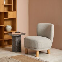 Rackhams Naxos Round Side Table In Marron Marble - 1 - thumbnail 3