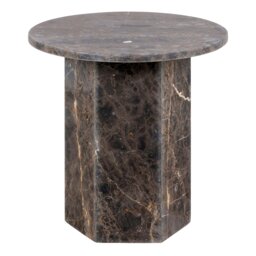 Rackhams Naxos Round Side Table In Marron Marble - 1 - thumbnail 2