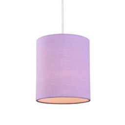 Rackhams Contemporary and Elegant Soft Lilac Linen Fabric 18cm High Cylinder Lamp Shade - thumbnail 2