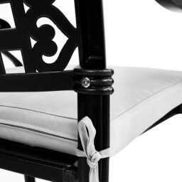 Rackhams Set of 2 Outdoor Dining Chairs with Cushions Cast Aluminium - thumbnail 5