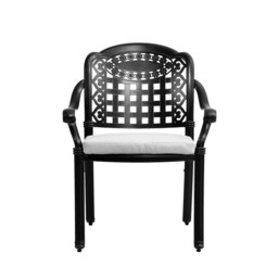 Rackhams Set of 2 Outdoor Dining Chairs with Cushions Cast Aluminium - thumbnail 2