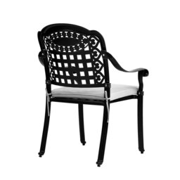Rackhams Set of 2 Outdoor Dining Chairs with Cushions Cast Aluminium - thumbnail 3