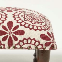 Rackhams Cassia Red Geometric Footstool - 40 x 40 cm - thumbnail 4