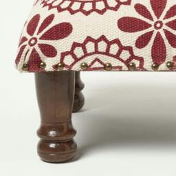Rackhams Cassia Red Geometric Footstool - 40 x 40 cm - thumbnail 3
