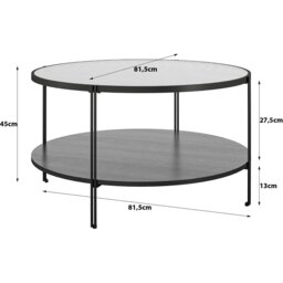 Rackhams Wainwright Round Coffee Table Black Oak - Black - thumbnail 5