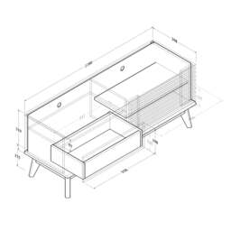 Rackhams LV41 TV Cabinet, Columbian Walnut, 1.2m - 1.2m (120CM) - 1.2m (120CM) - thumbnail 3