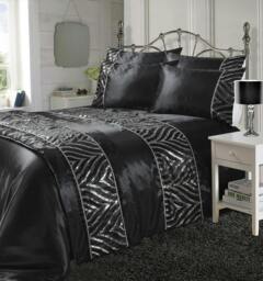 Rackhams Shimmer Black Duvet Cover Set - Super King