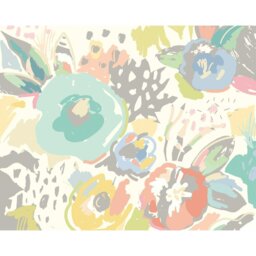 Rackhams Abstract Floral Wall Mural - Blue - Medium - W300cm x H240cm - thumbnail 2