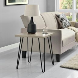 Rackhams Owen Retro End Table in Rustic Oak Look - Brown - thumbnail 4