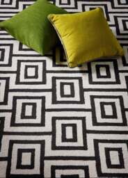 Rackhams Wool Labyrinth Rug White and Black - 160X230 cm - thumbnail 2