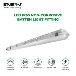 Rackhams LED Non Corrosive IP65 Batten Fitting Light 120cms 40W 4000K, 4800 Lumens Ultra Bright, Up to 20000 Hours of Operation - Single pack - thumbnail 5