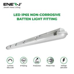 Rackhams LED Non Corrosive IP65 Batten Fitting Light 120cms 40W 4000K, 4800 Lumens Ultra Bright, Up to 20000 Hours of Operation - Single pack - thumbnail 3