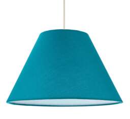 "Rackhams 12"" Vibrant Teal Cotton Coolie Lampshade Suitable for Table Lamp or Pendant" - thumbnail 5
