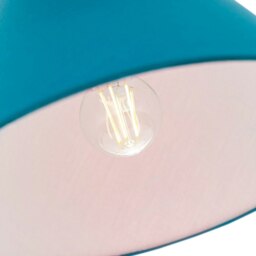 "Rackhams 12"" Vibrant Teal Cotton Coolie Lampshade Suitable for Table Lamp or Pendant" - thumbnail 2