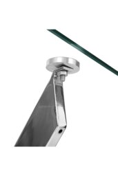 Rackhams 70cmD Stylish Tempered Glass Coffee Table Rectangular Dining Table with Chrome Cross Legs - Clear - thumbnail 5