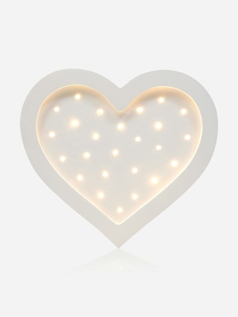 Rackhams Heart Lamp in White (28x28x5.5 cm) - White - One size - image 1