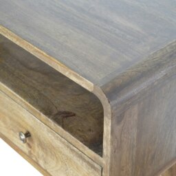 Rackhams Curved Grey-wash Console Table - thumbnail 5