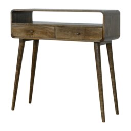 Rackhams Curved Grey-wash Console Table - thumbnail 3