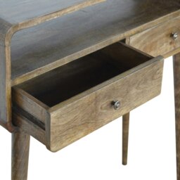 Rackhams Curved Grey-wash Console Table - thumbnail 6