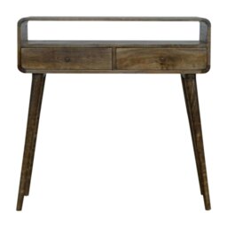 Rackhams Curved Grey-wash Console Table - thumbnail 1