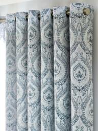 Rackhams Victoria Room Darkening Ring Top Curtains - Silver - 229cm width x 229cm drop - thumbnail 4