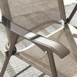 Rackhams Set of Two Folding Garden Chairs, with Fabric Mesh Seats - Mixed Brown - thumbnail 6