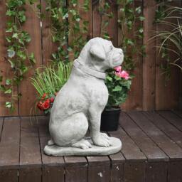 Rackhams Stone Cast Large Boxer Dog Garden Ornament - thumbnail 5