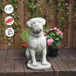 Rackhams Stone Cast Large Boxer Dog Garden Ornament - thumbnail 2