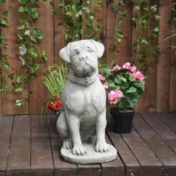 Rackhams Stone Cast Large Boxer Dog Garden Ornament