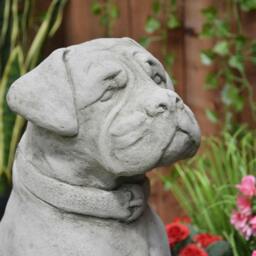 Rackhams Stone Cast Large Boxer Dog Garden Ornament - thumbnail 3