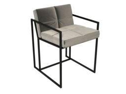 Rackhams Federico Dining Chairs - Chrome (Polished Stainless Steel) - Blue Midnight Velvet - thumbnail 2