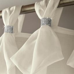 Rackhams Linen Look Voile Tab Top Curtain Pair - Dusty Pink - 145cm width x 275cm drop - thumbnail 6