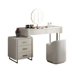 Rackhams Allurea Dressing Table With LED Mirror, Greyish Cream - 120cm - No Stool - thumbnail 4