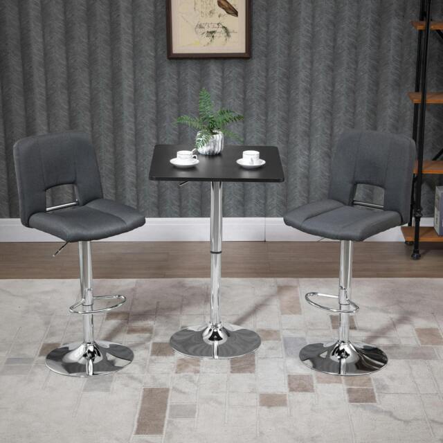Rackhams Adjustable Height Bar Table with Metal Frame and Square Tabletop - image 1