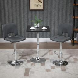 Rackhams Adjustable Height Bar Table with Metal Frame and Square Tabletop - thumbnail 1