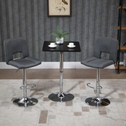Rackhams Adjustable Height Bar Table with Metal Frame and Square Tabletop - thumbnail 2