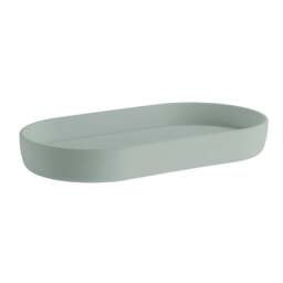 "Rackhams Freestanding Green Soap Dish 18 x 9.5cm (7"" x 3.7"") Smooth Plastic Soap Tray for Bath Sink Shower Bathroom"