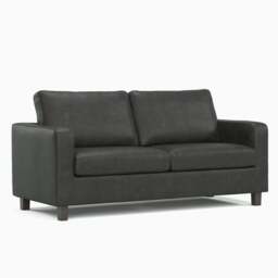 Rackhams York Black Faux Leather 3-Seater Sofa - thumbnail 2
