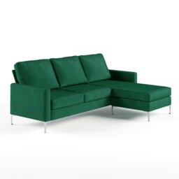 Rackhams Chapman sectional sofa in velvet green - Green - thumbnail 2
