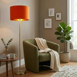 "Rackhams Contemporary Vivid Orange Cotton 12"" Table Base or Pendant Lamp Shade" - thumbnail 6