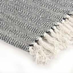 Rackhams Throw Cotton Herringbone 160x210 cm Navy Blue - thumbnail 4