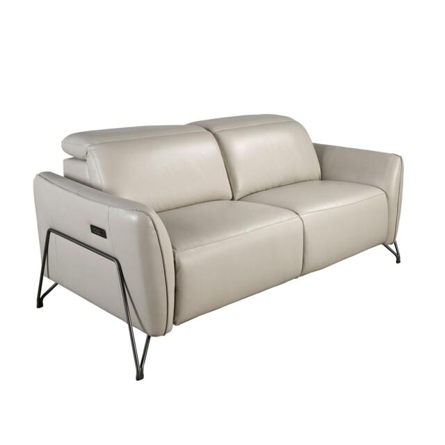 Rackhams Relax sofa in sand leather 6264/6276 - 164 x 111 x 104 - Sand - Darkened steel - 2