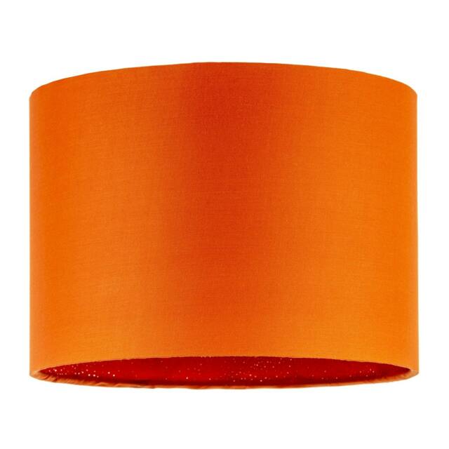 Rackhams Contemporary Drum Lamp Shade in Vibrant Orange Cotton Blend Fabric - image 1