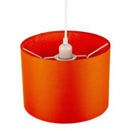 Rackhams Contemporary Drum Lamp Shade in Vibrant Orange Cotton Blend Fabric - thumbnail 3