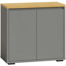 Rackhams Kitchen Sideboard, Storage Cabinet with Double Doors and Adjustable Shelf for Living Room, Entryway, Grey - Grey - thumbnail 2