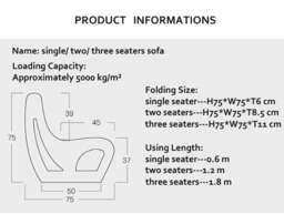 Rackhams Accordion Sofa Single Seater, Two Seater, Three Seater, Foldable - Single Seater - Brown - thumbnail 4