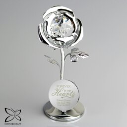 Rackhams Personalised Forever in Our Hearts Crystocraft Rose Ornament - thumbnail 2