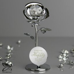Rackhams Personalised Forever in Our Hearts Crystocraft Rose Ornament - thumbnail 1
