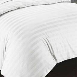 Rackhams T400 Satin Stripe Duvet Cover - White - Double - thumbnail 3