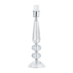 Rackhams Contemporary Transparent K9 Crystal Glass Table Lamp Base with Faceted Spheres - thumbnail 1